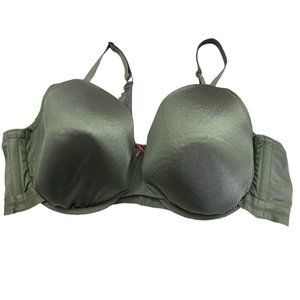 Cacique Bra Size 50DD olive green  6 hook and eye underwire